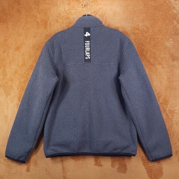 FOUR LAPS Mens Jacket Small Gray Zip Up Reversible Lead Sherpa FOURLAPS $148 - Picture 3 of 8